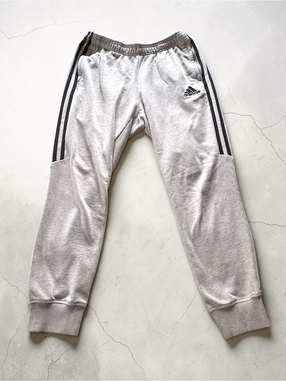 Adidas Cream 3-Stripe Jogger Sweatpants Zip Pockets Climalite Women’s Sz M